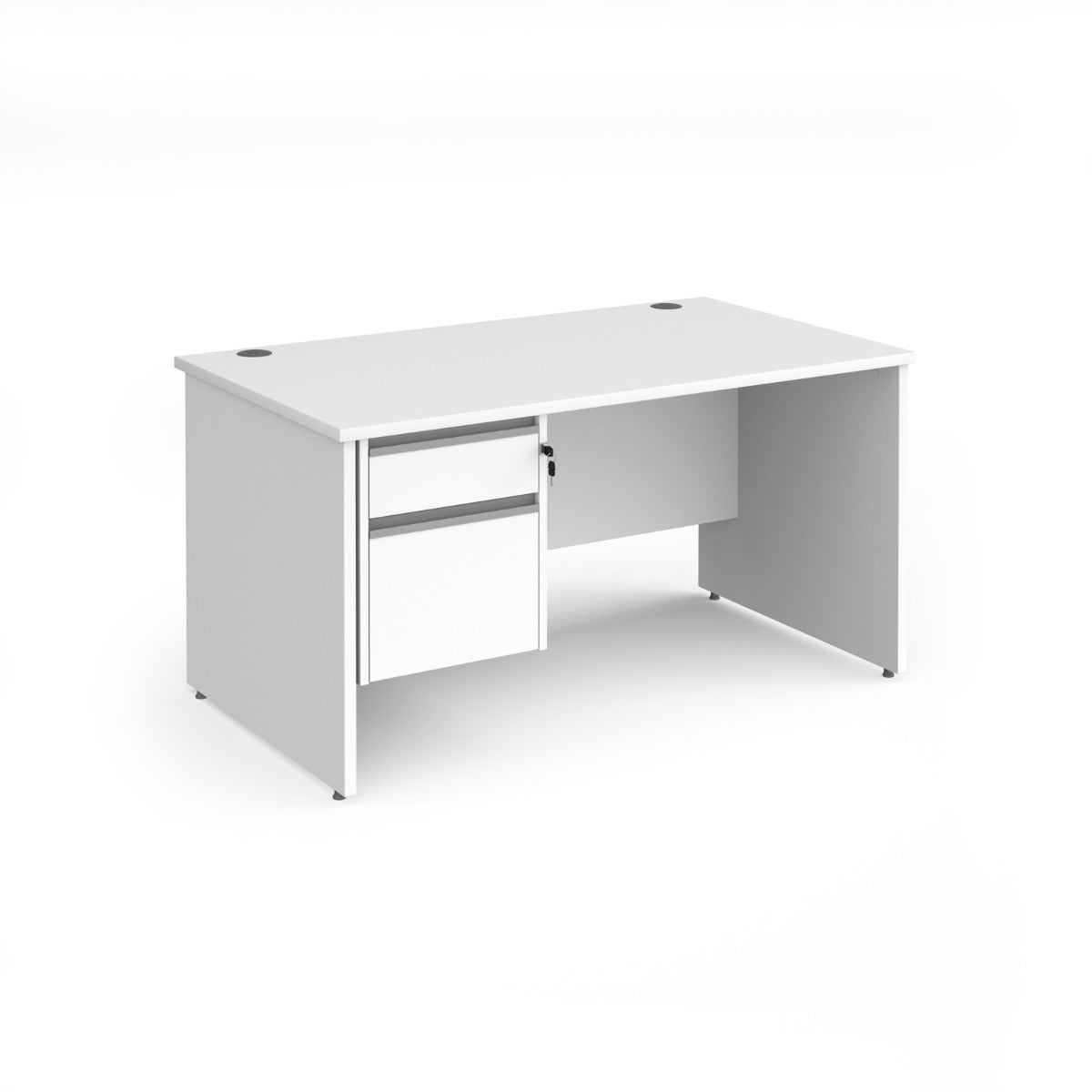 Contract Panel Leg Straight Office Desk with Two Drawer Storage